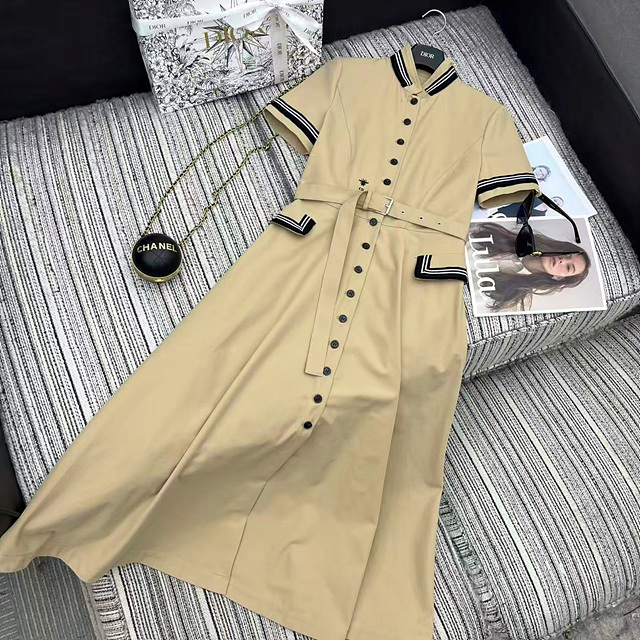 디올 플레어 셔츠 원피스